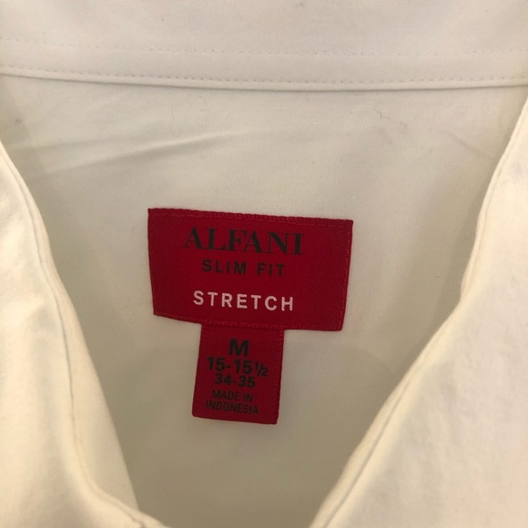 Alfani Stretch Slim fit White dress shirt - Picture 2 of 2